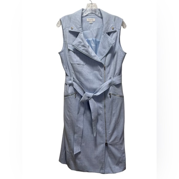 calvin klein light blue dress Calvin Klein Light Blue Polka Dot Dress, Vintage 90s, Size 4